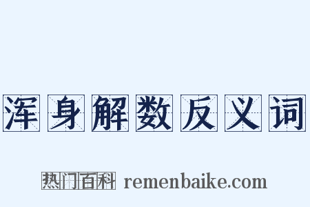 浑身解数反义词是什么意思的图片